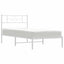 sengeramme med sengegavl 100x200 cm metal hvid