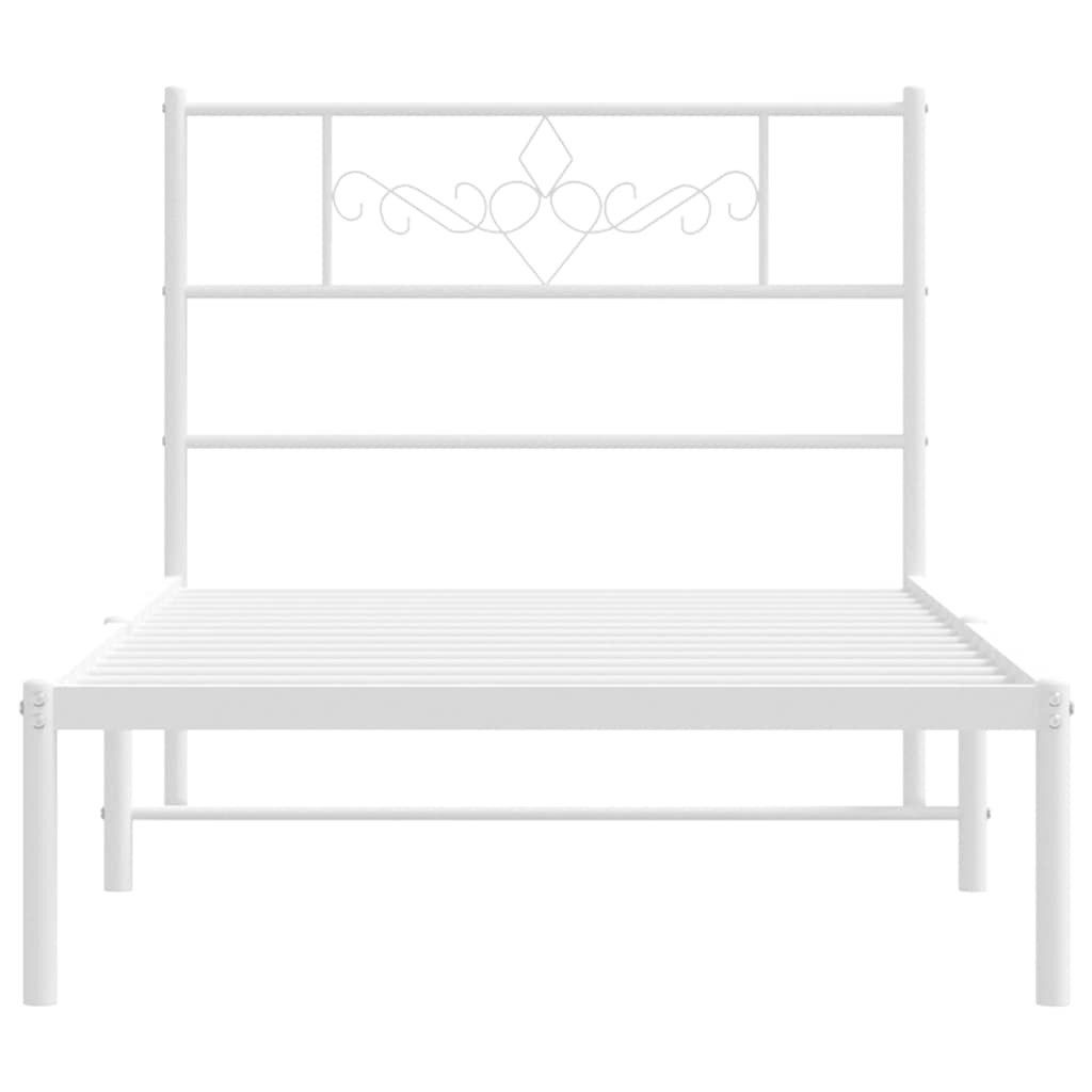 sengeramme med sengegavl 100x200 cm metal hvid
