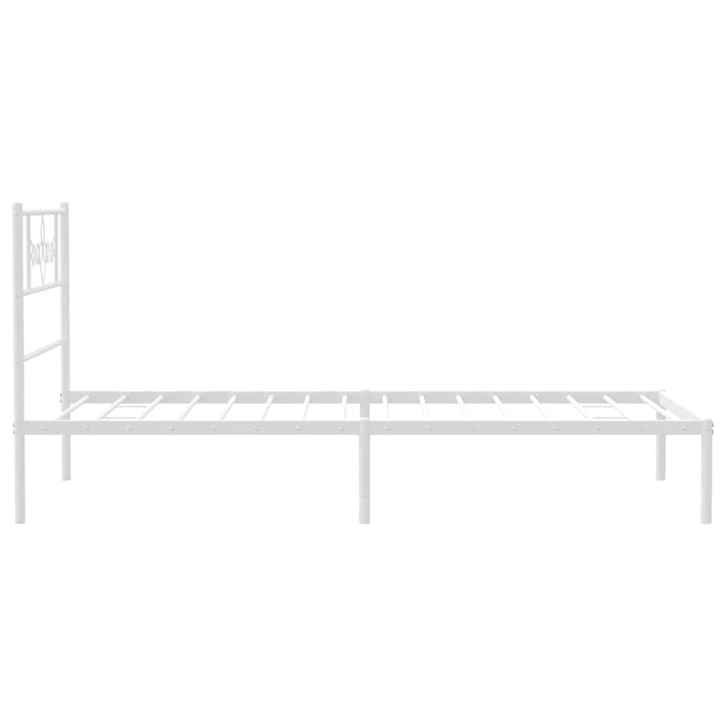 sengeramme med sengegavl 100x200 cm metal hvid