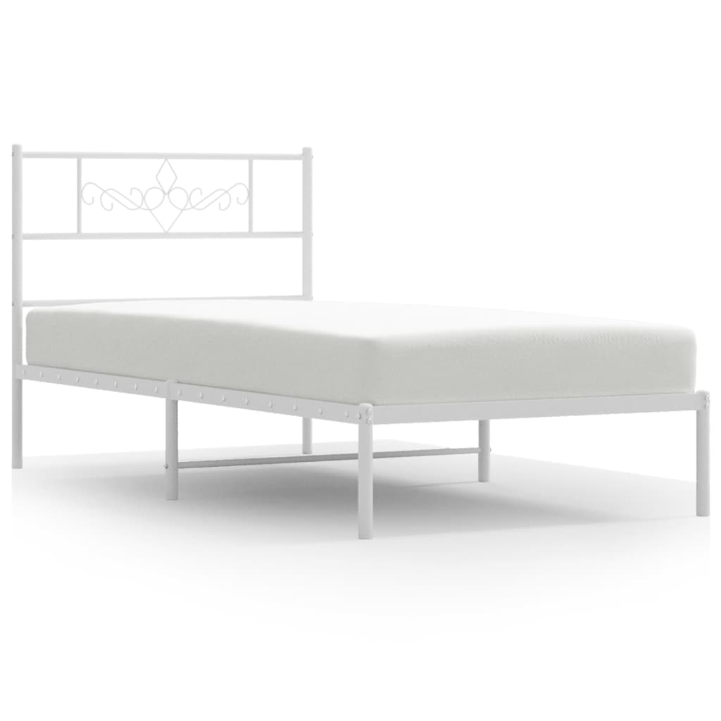 sengeramme med sengegavl 107x203 cm metal hvid