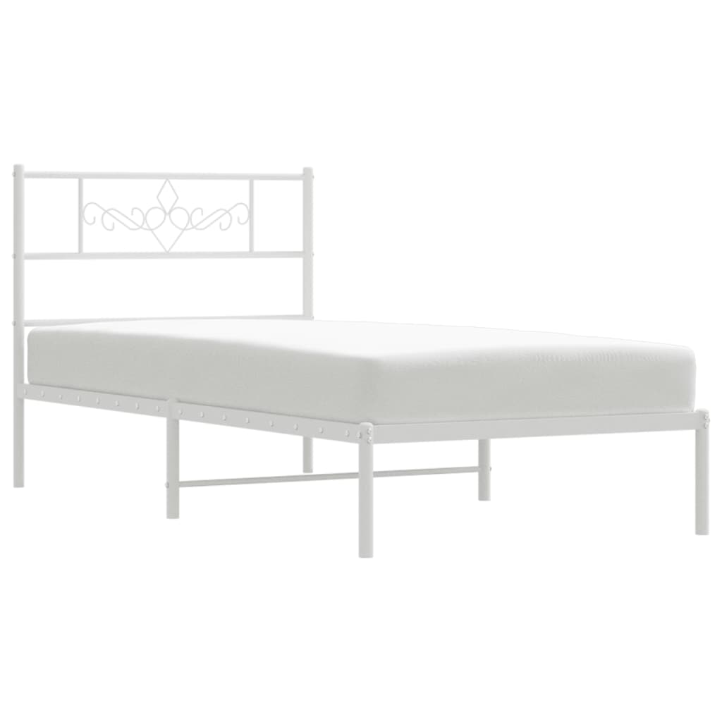 sengeramme med sengegavl 107x203 cm metal hvid