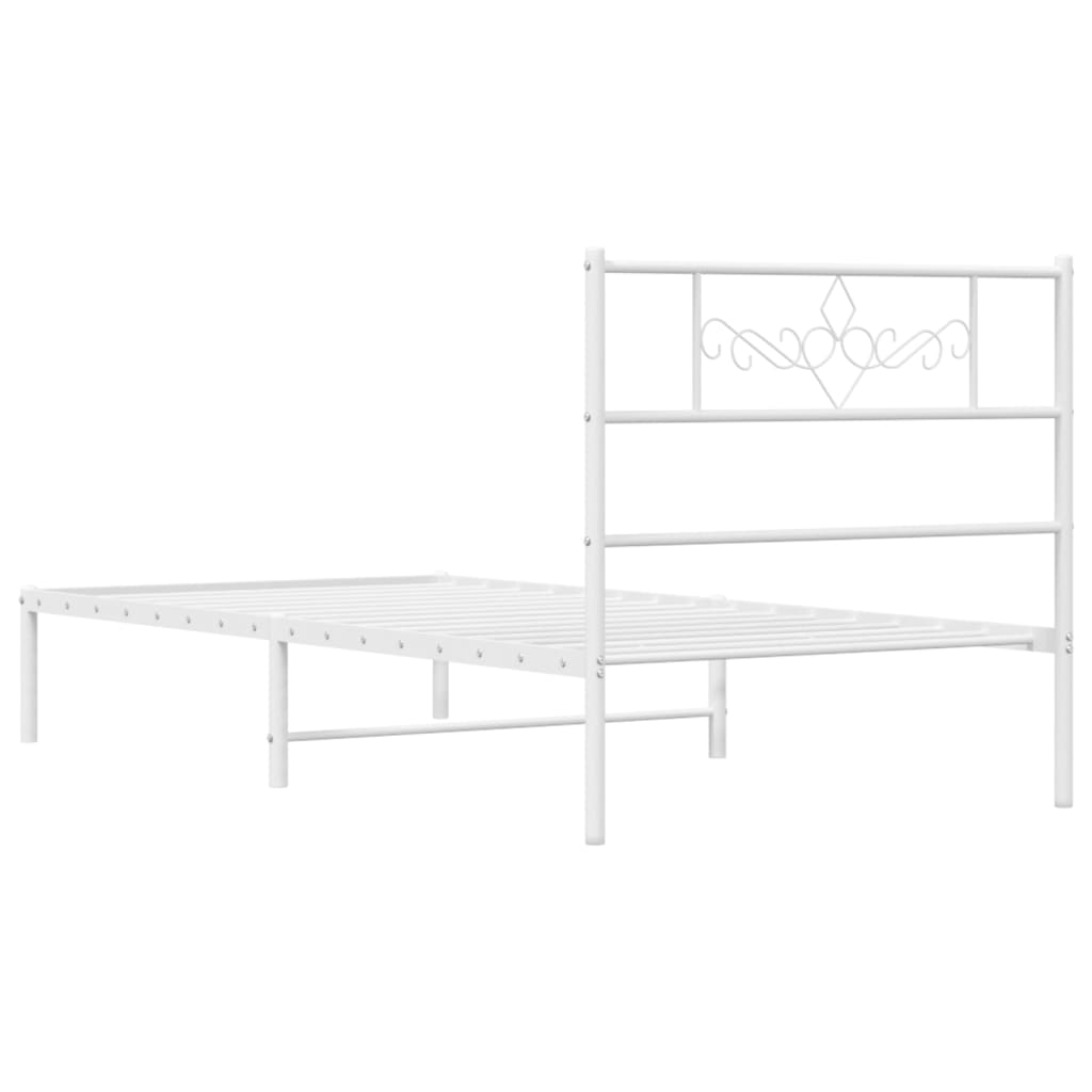 sengeramme med sengegavl 107x203 cm metal hvid