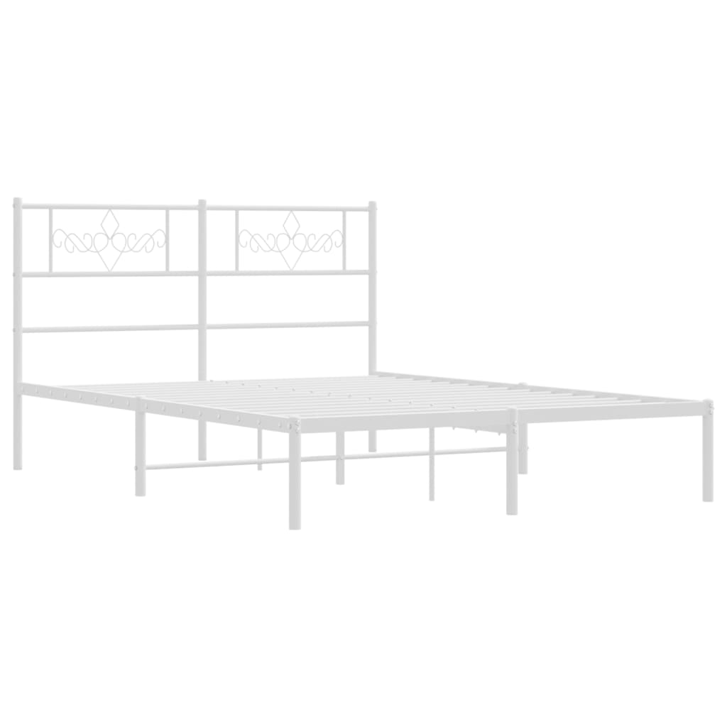 sengeramme med sengegavl 120x190 cm metal hvid