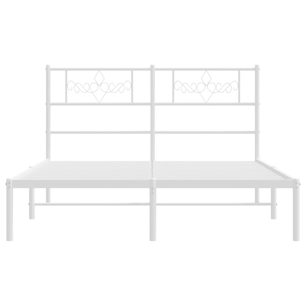 sengeramme med sengegavl 120x200 cm metal hvid