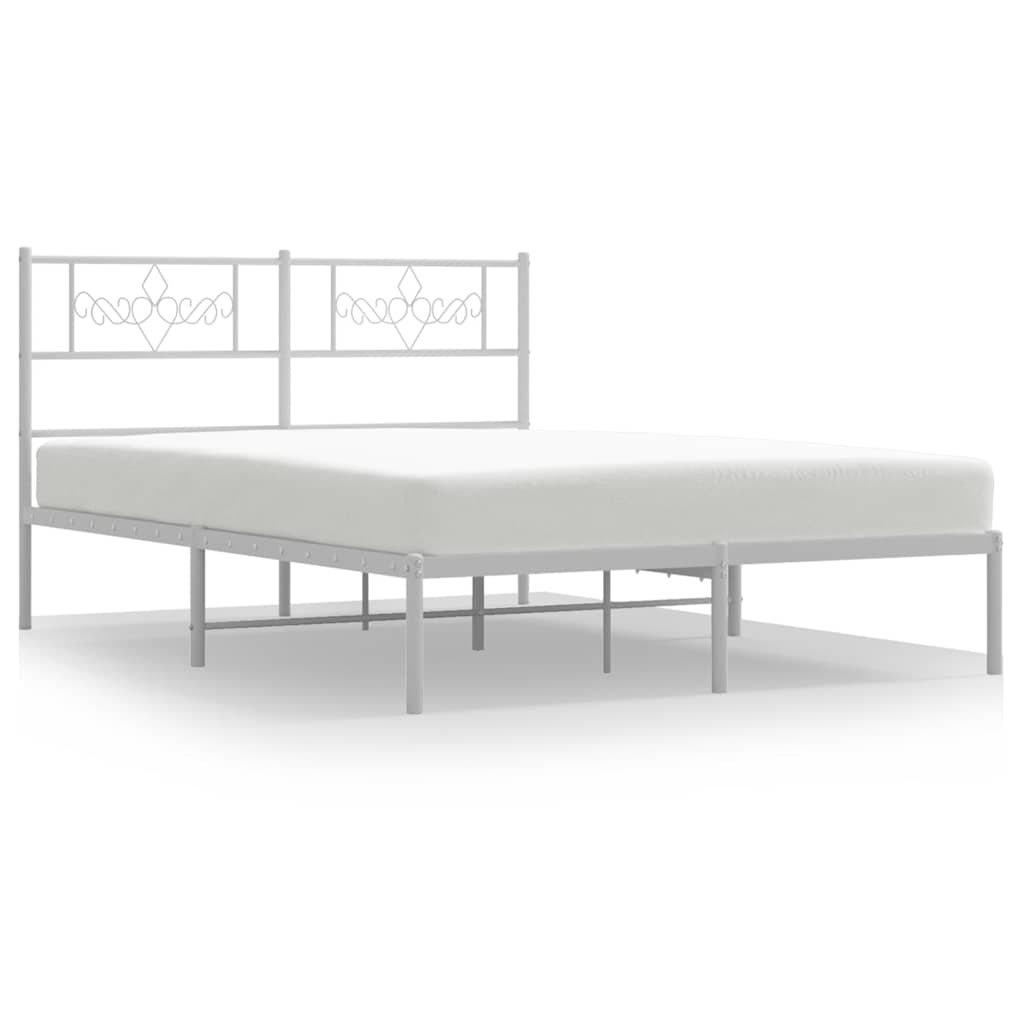 sengeramme med sengegavl 135x190 cm metal hvid