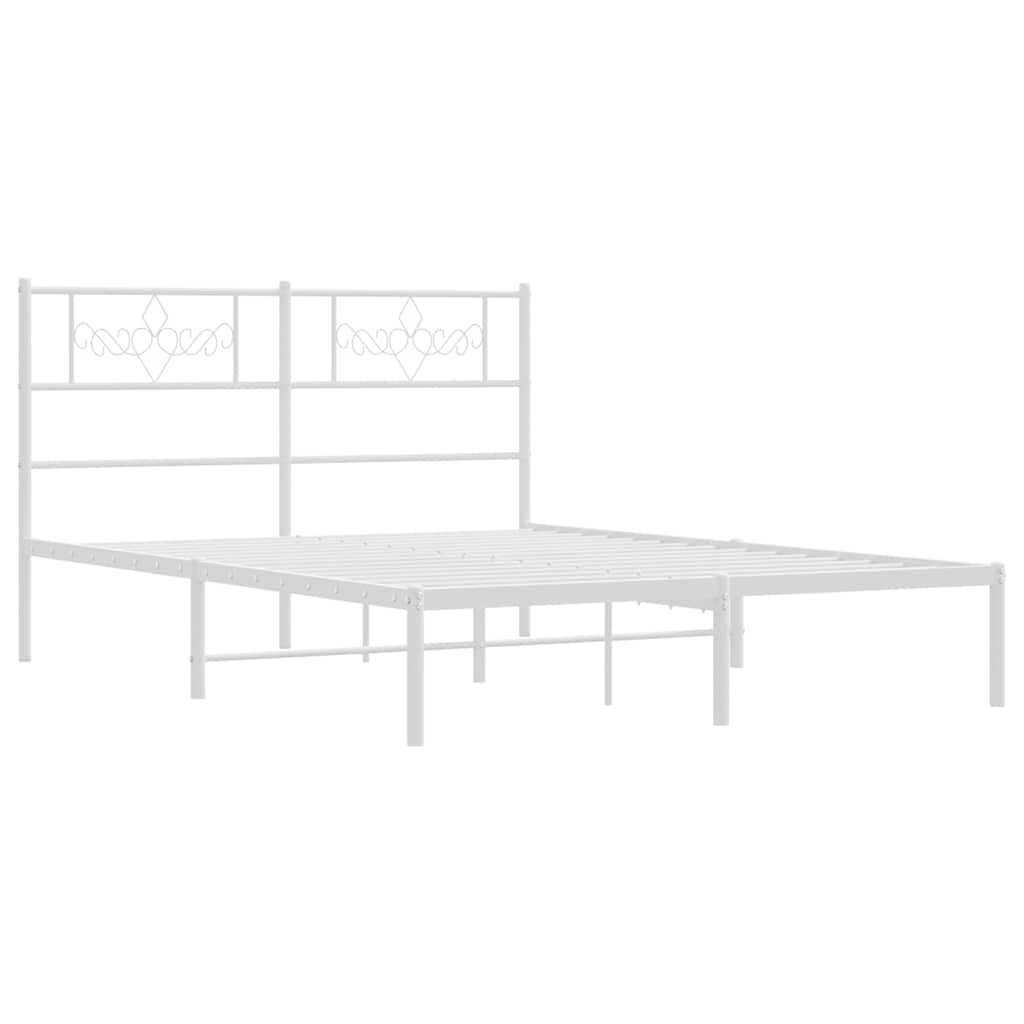 sengeramme med sengegavl 135x190 cm metal hvid
