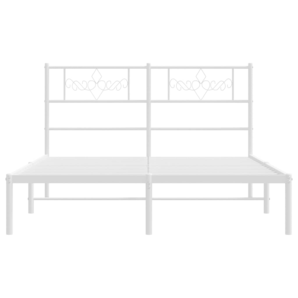 sengeramme med sengegavl 135x190 cm metal hvid