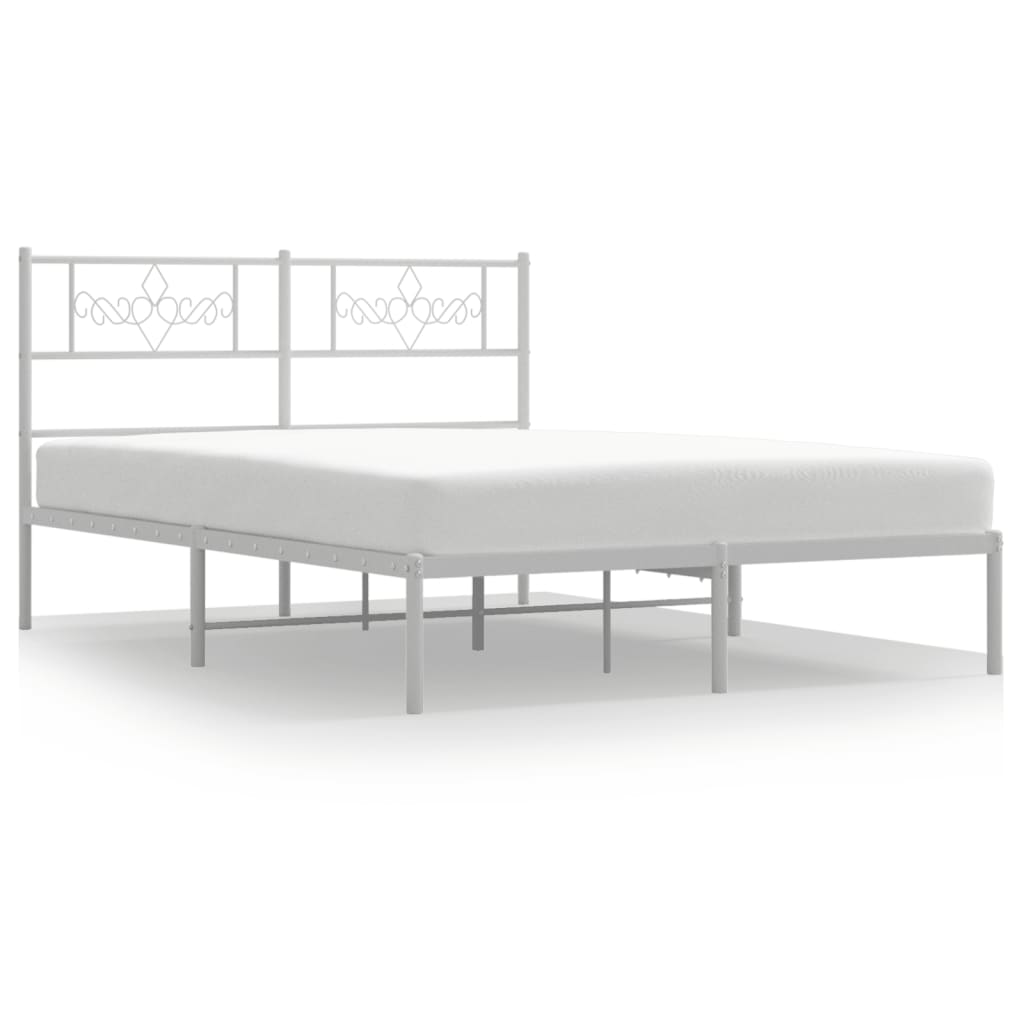 sengeramme med sengegavl 140x190 cm metal hvid