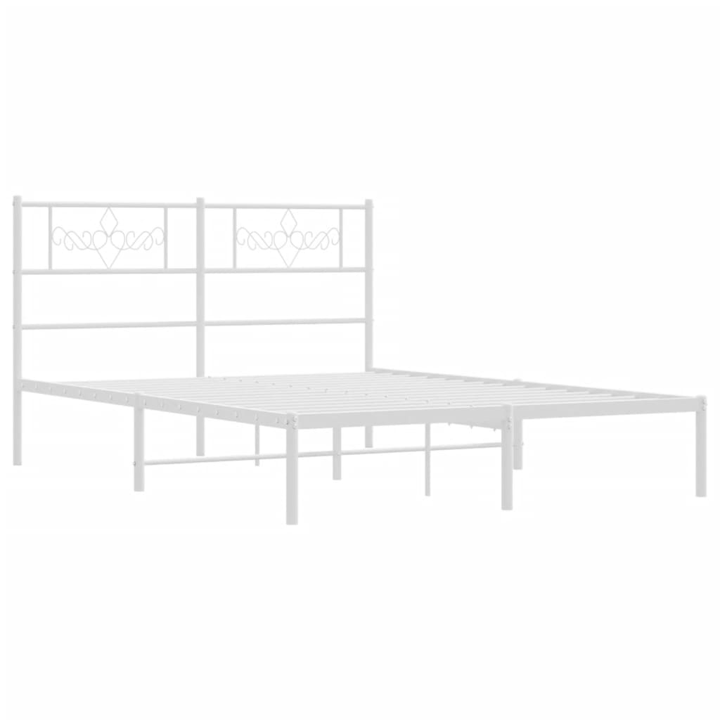 sengeramme med sengegavl 140x190 cm metal hvid