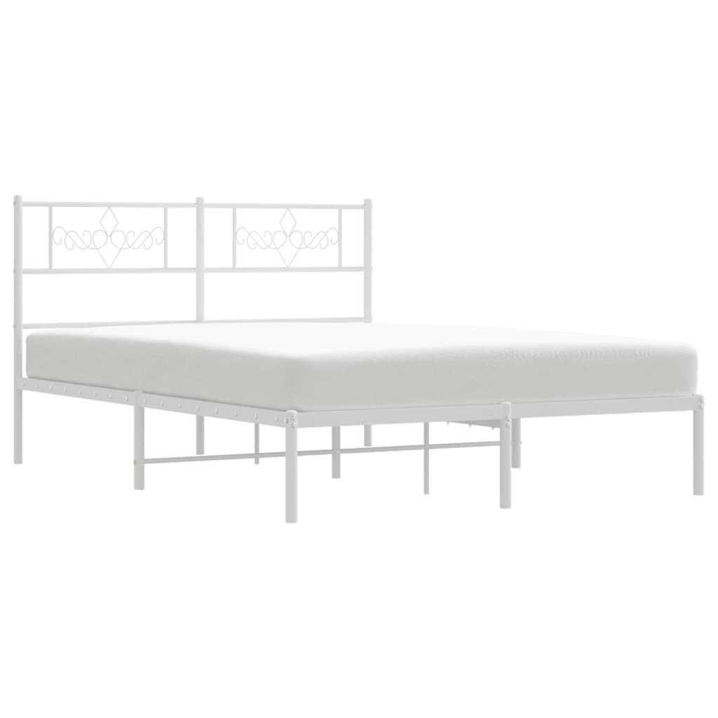 sengeramme med sengegavl 140x190 cm metal hvid