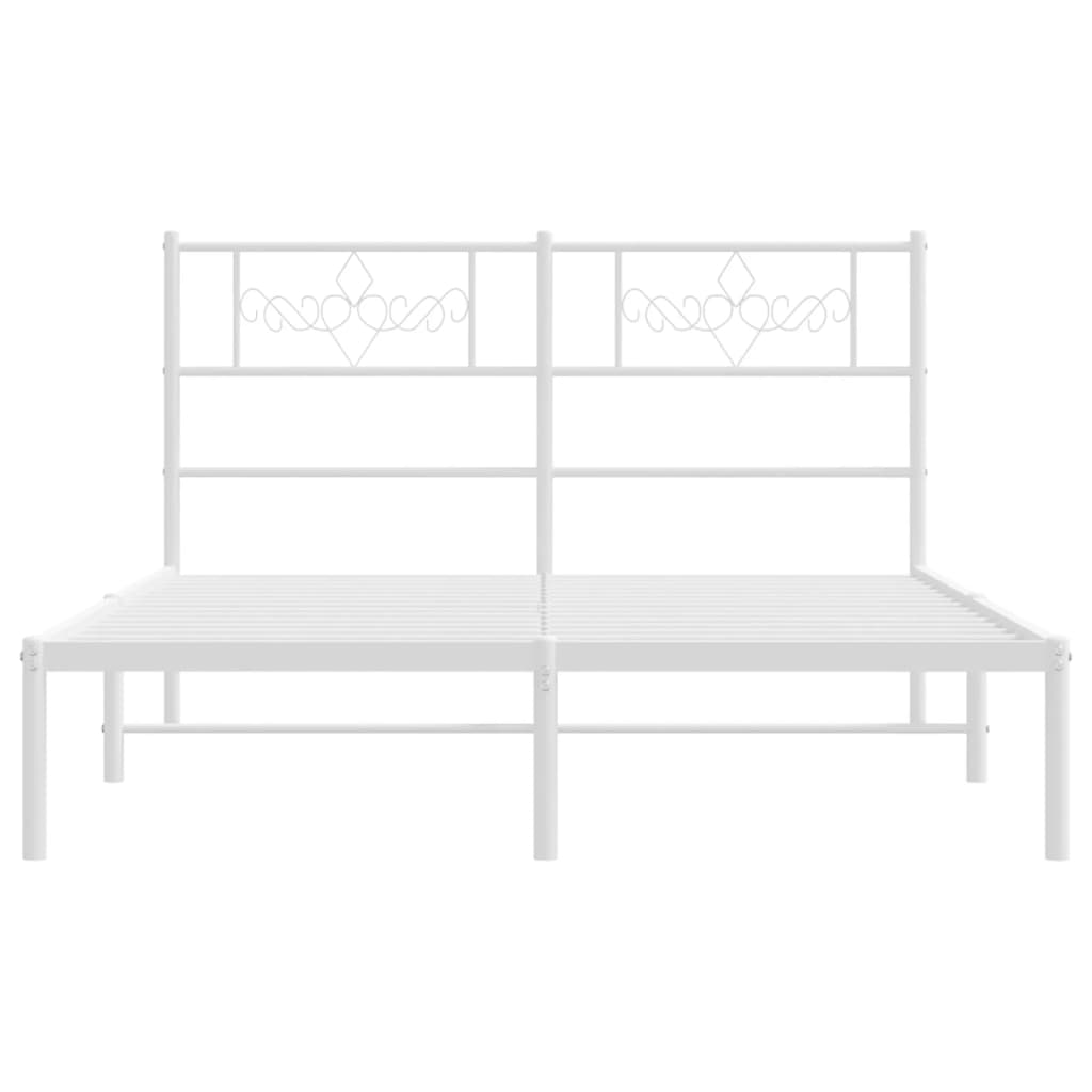 sengeramme med sengegavl 140x190 cm metal hvid