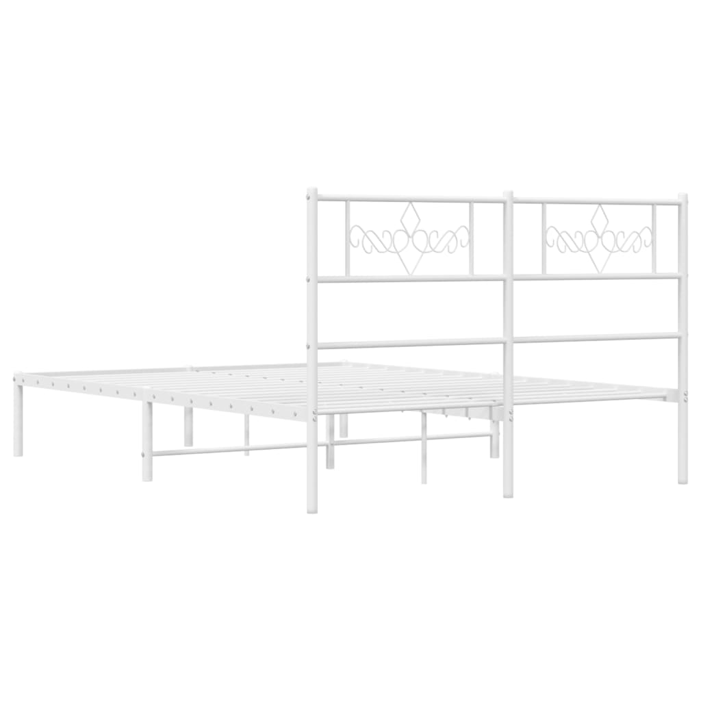 sengeramme med sengegavl 140x190 cm metal hvid