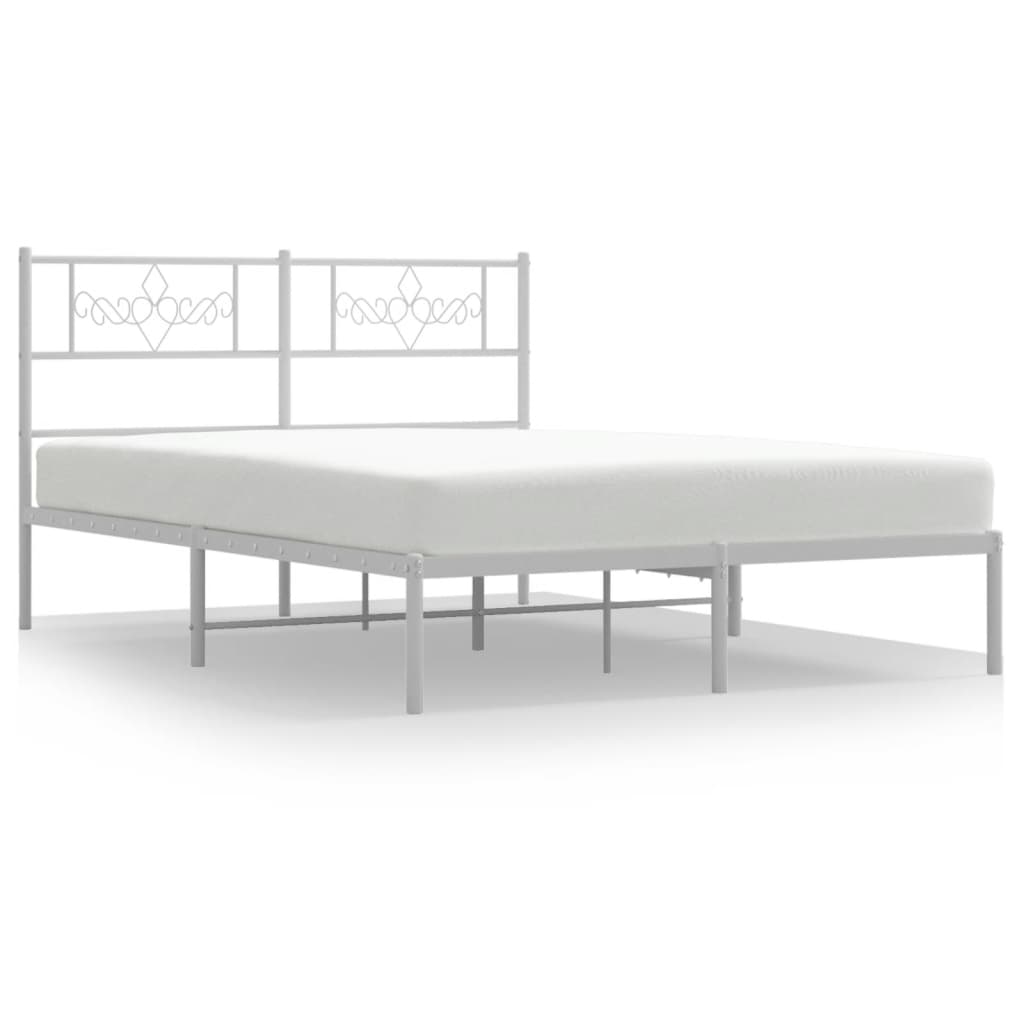 sengeramme med sengegavl 140x200 cm metal hvid