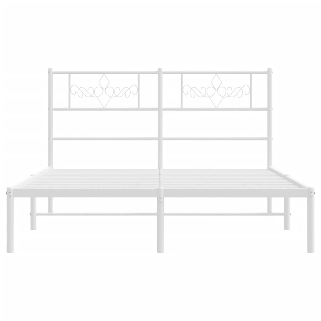 sengeramme med sengegavl 140x200 cm metal hvid
