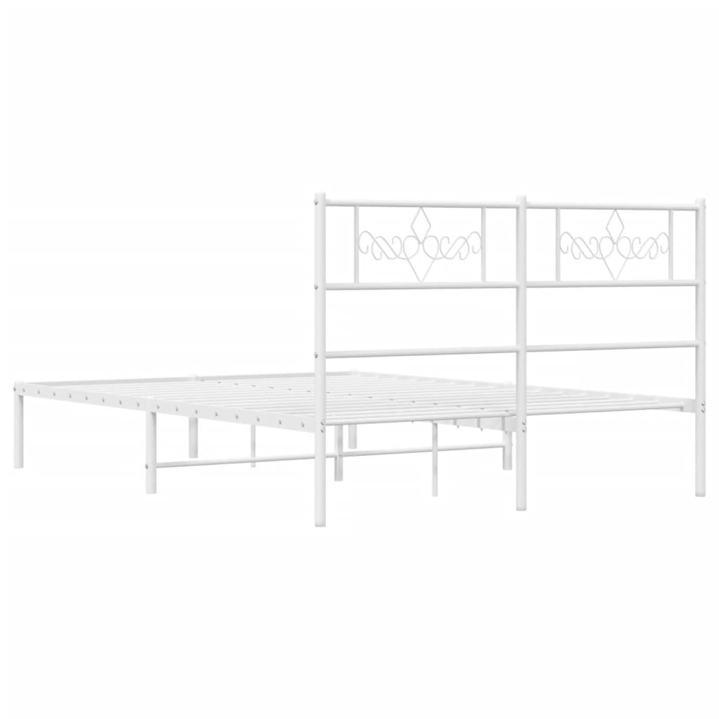 sengeramme med sengegavl 140x200 cm metal hvid