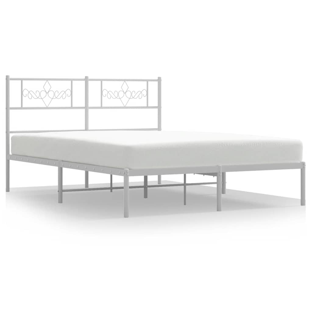 sengeramme med sengegavl 150x200 cm metal hvid