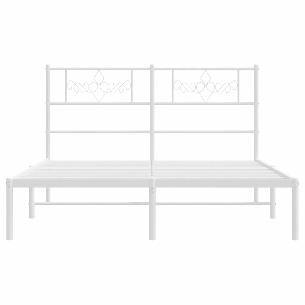 sengeramme med sengegavl 150x200 cm metal hvid