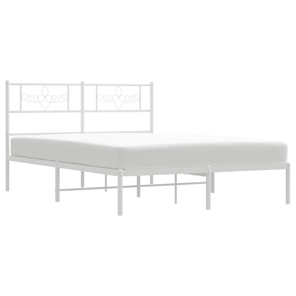 sengeramme med sengegavl 150x200 cm metal hvid