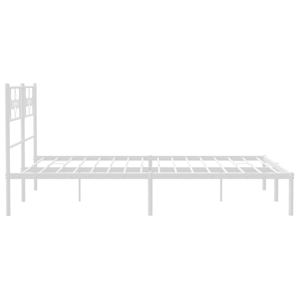 sengeramme med sengegavl 150x200 cm metal hvid