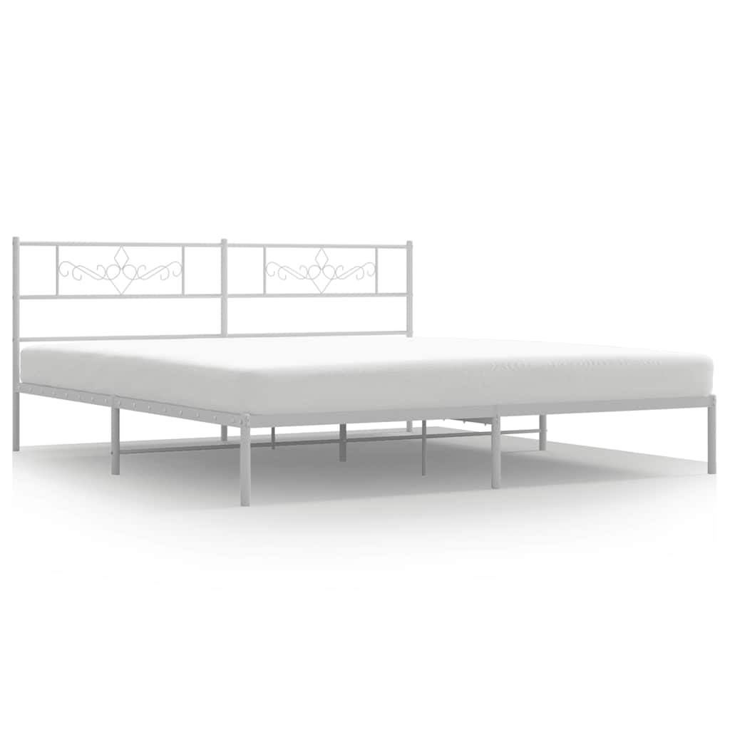 sengeramme med sengegavl 183x213 cm metal hvid