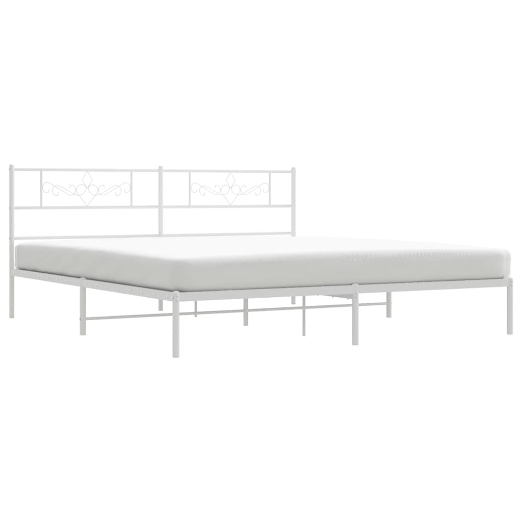 sengeramme med sengegavl 183x213 cm metal hvid