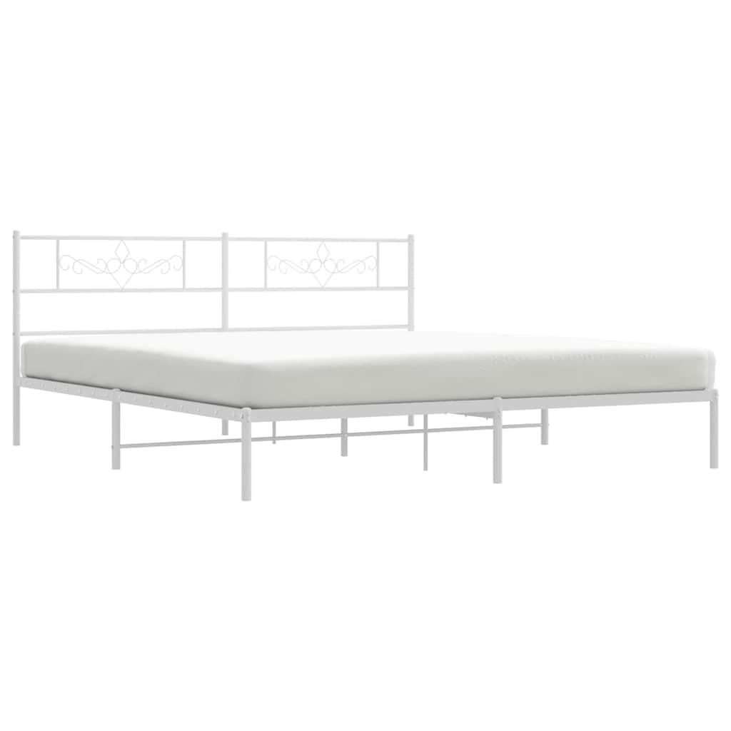 sengeramme med sengegavl 193x203 cm metal hvid