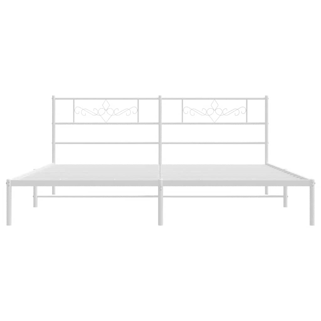 sengeramme med sengegavl 193x203 cm metal hvid