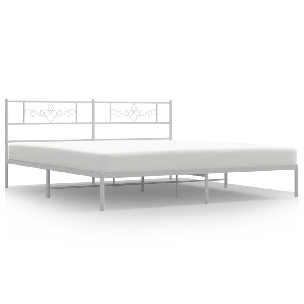 sengeramme med sengegavl 200x200 cm metal hvid