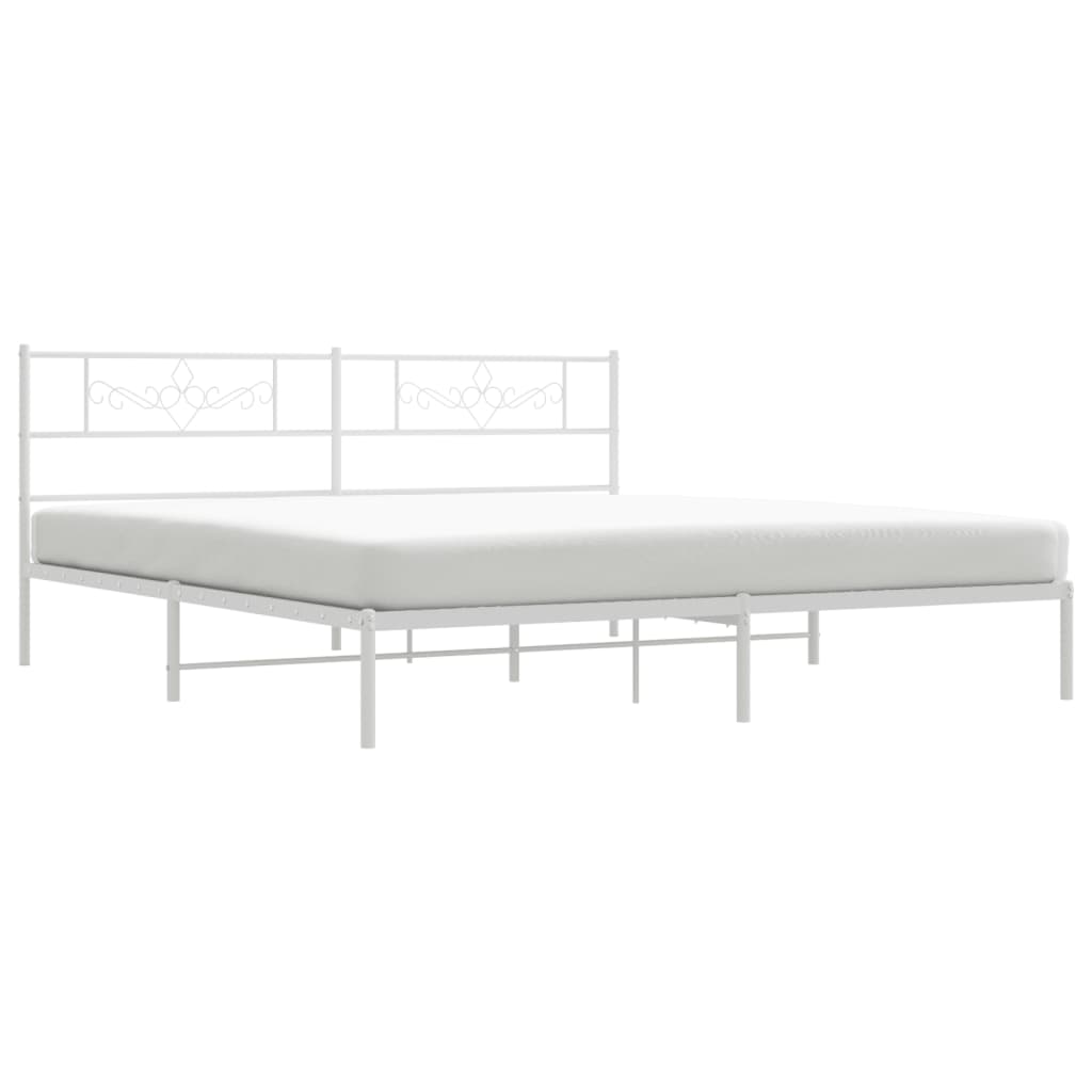sengeramme med sengegavl 200x200 cm metal hvid