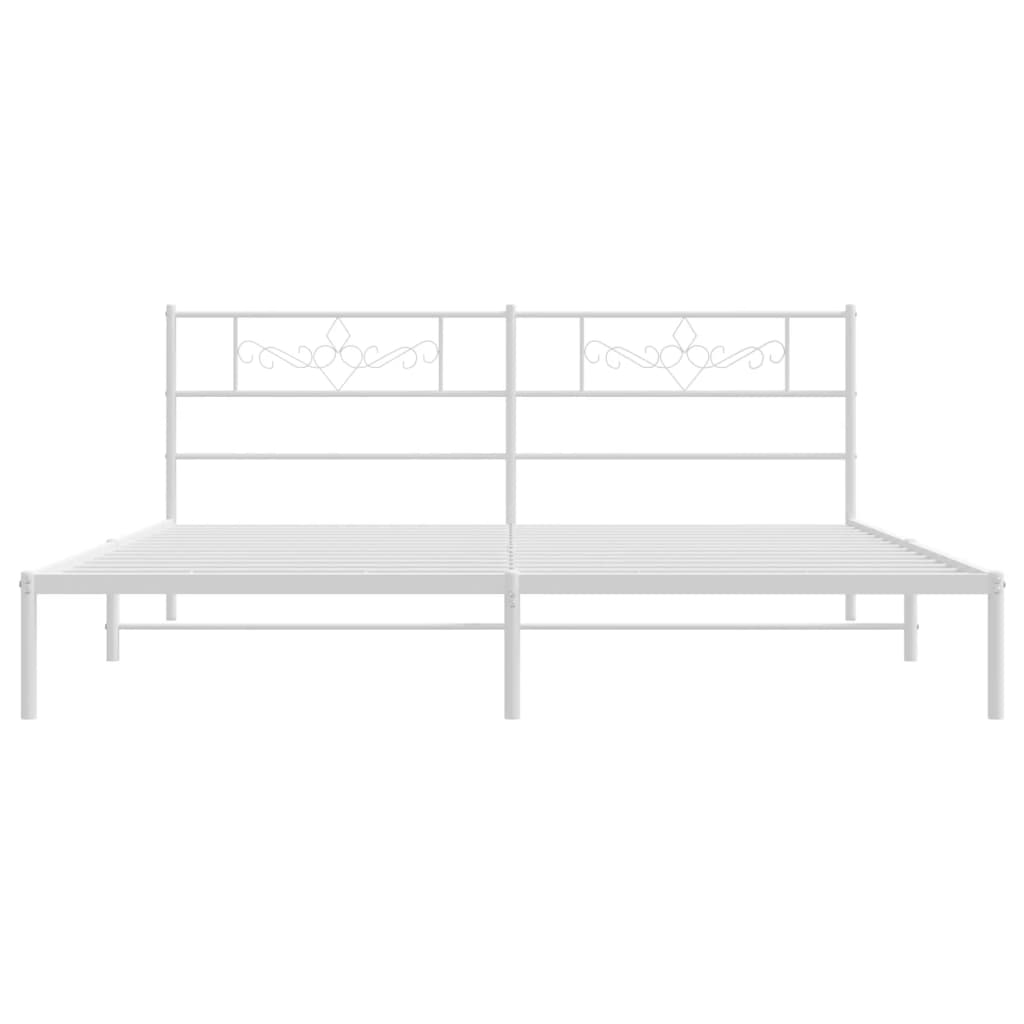sengeramme med sengegavl 200x200 cm metal hvid
