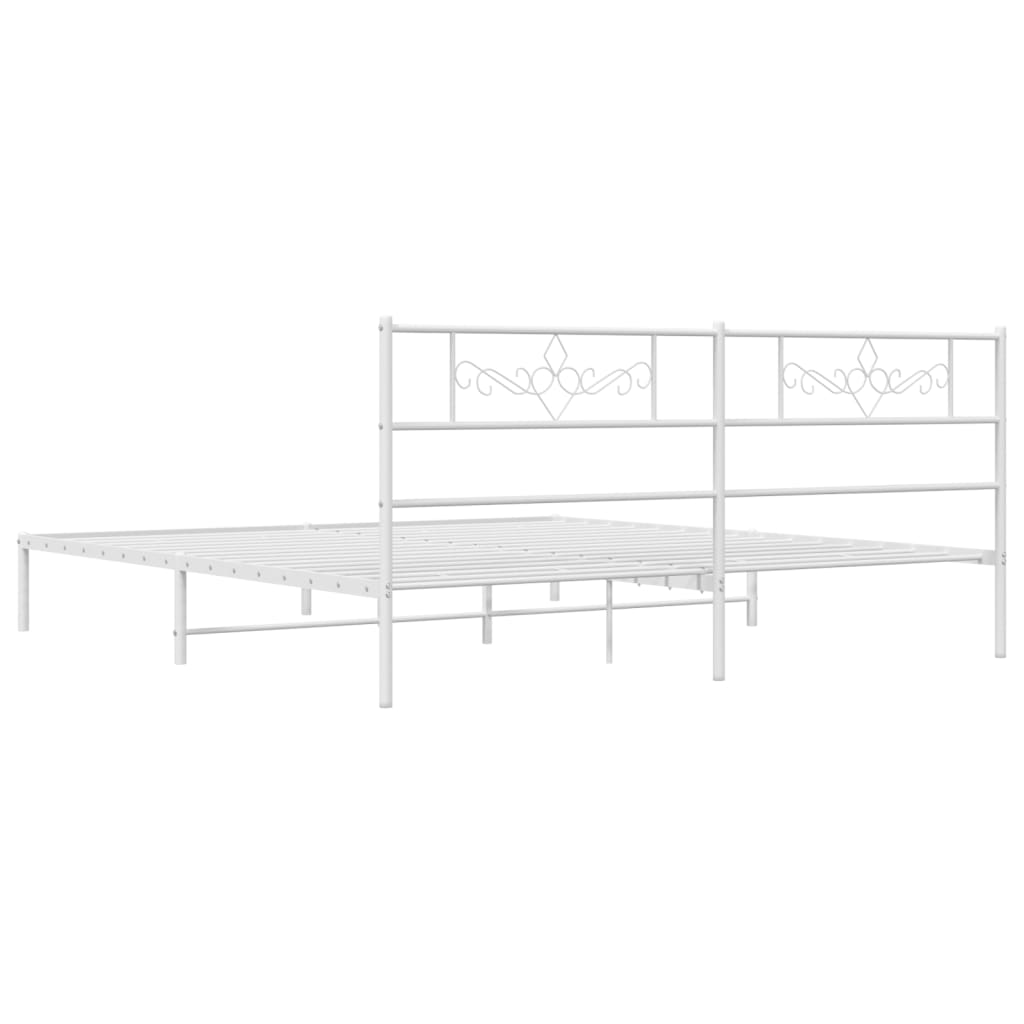sengeramme med sengegavl 200x200 cm metal hvid
