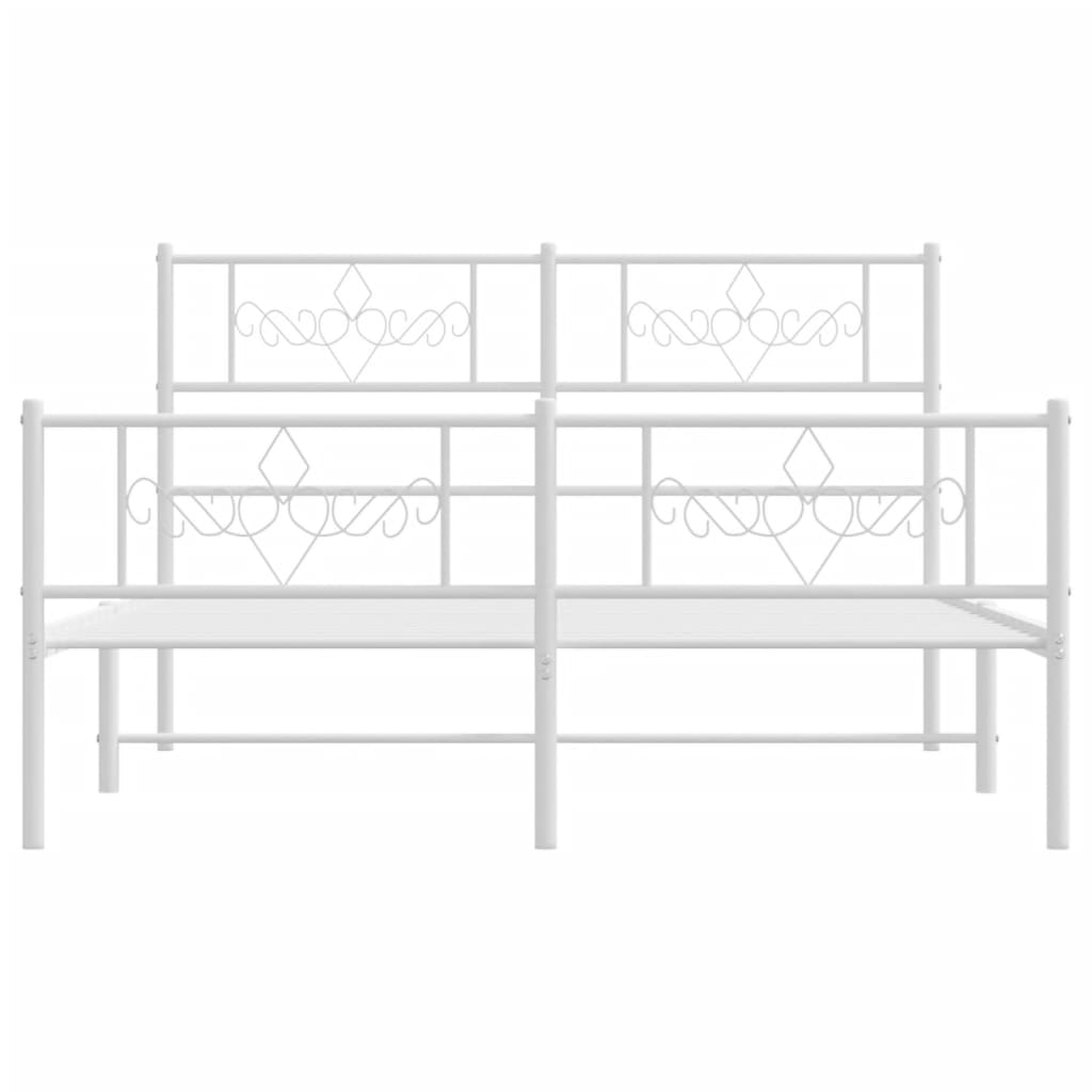 sengeramme med sengegavl og fodgærde 120x190 cm metal hvid