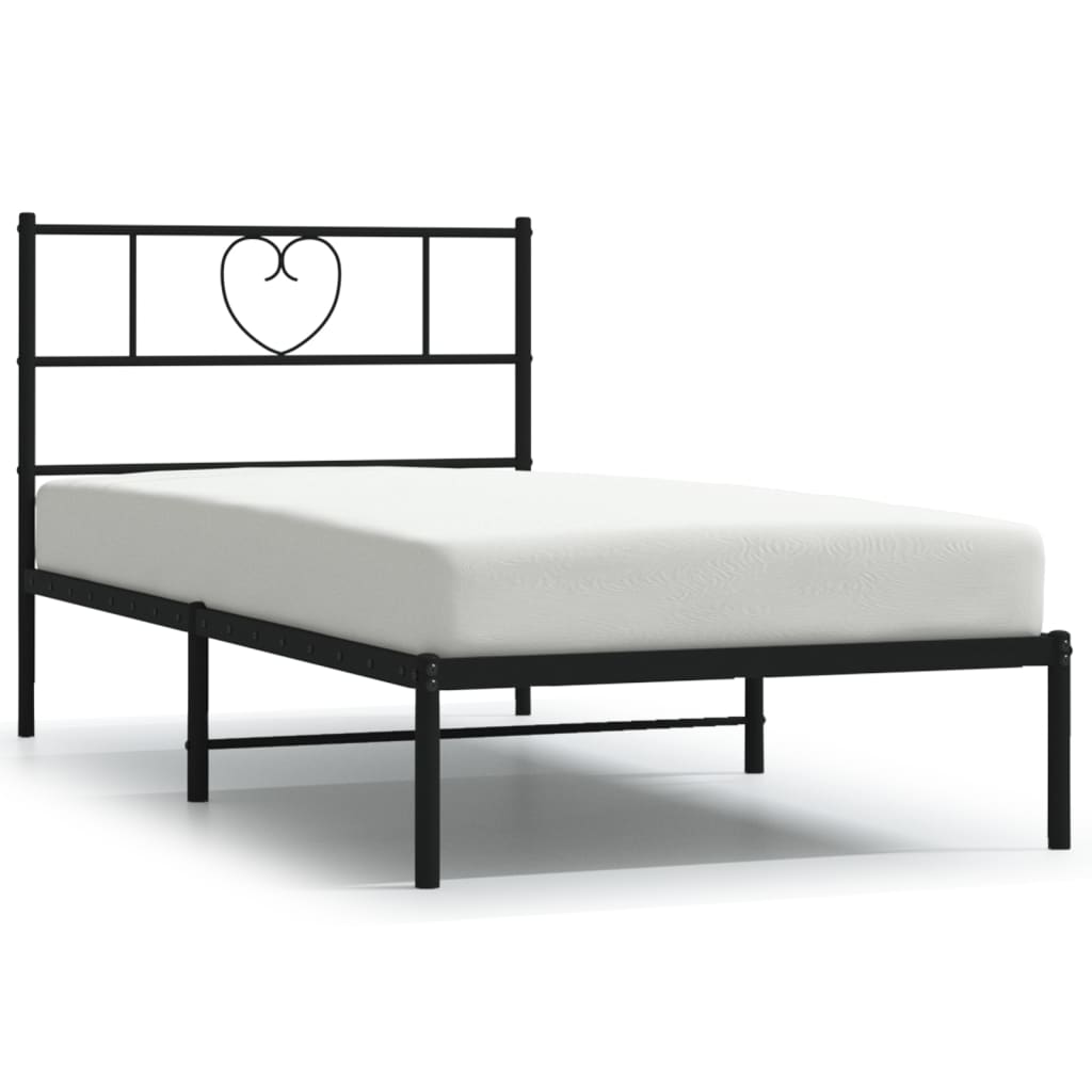 sengeramme med sengegavl 75x190 cm metal sort