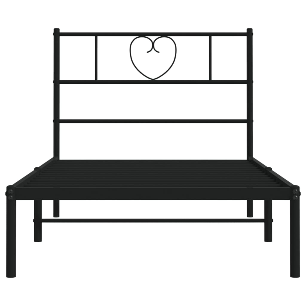 sengeramme med sengegavl 75x190 cm metal sort
