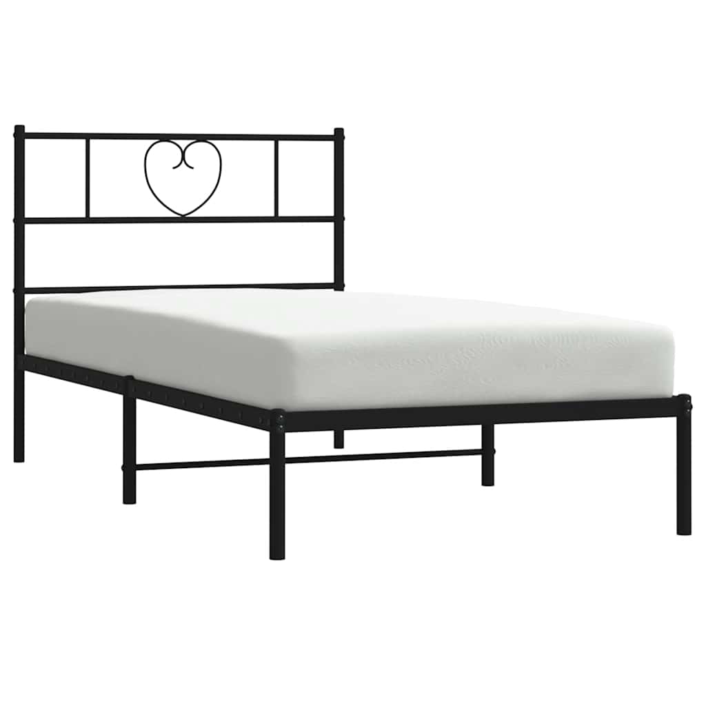 sengeramme med sengegavl 100x200 cm metal sort