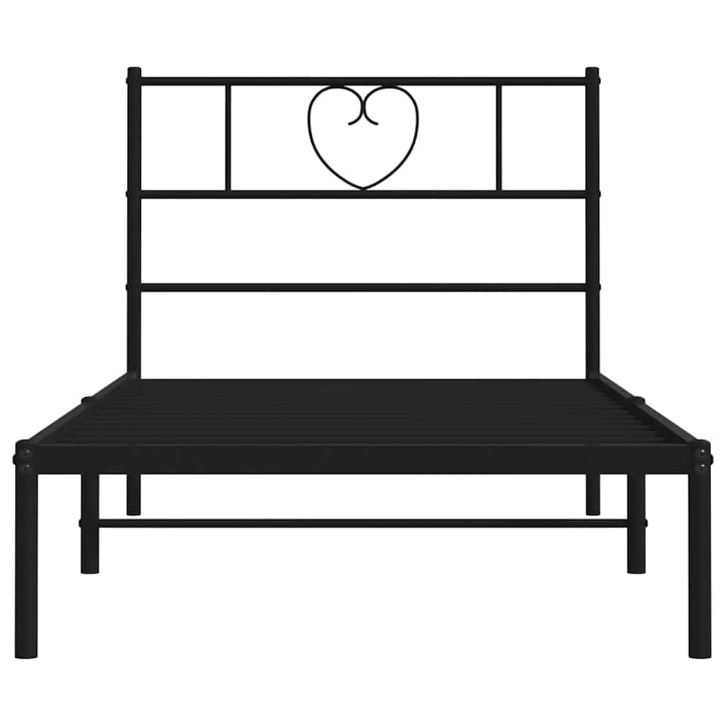 sengeramme med sengegavl 100x200 cm metal sort