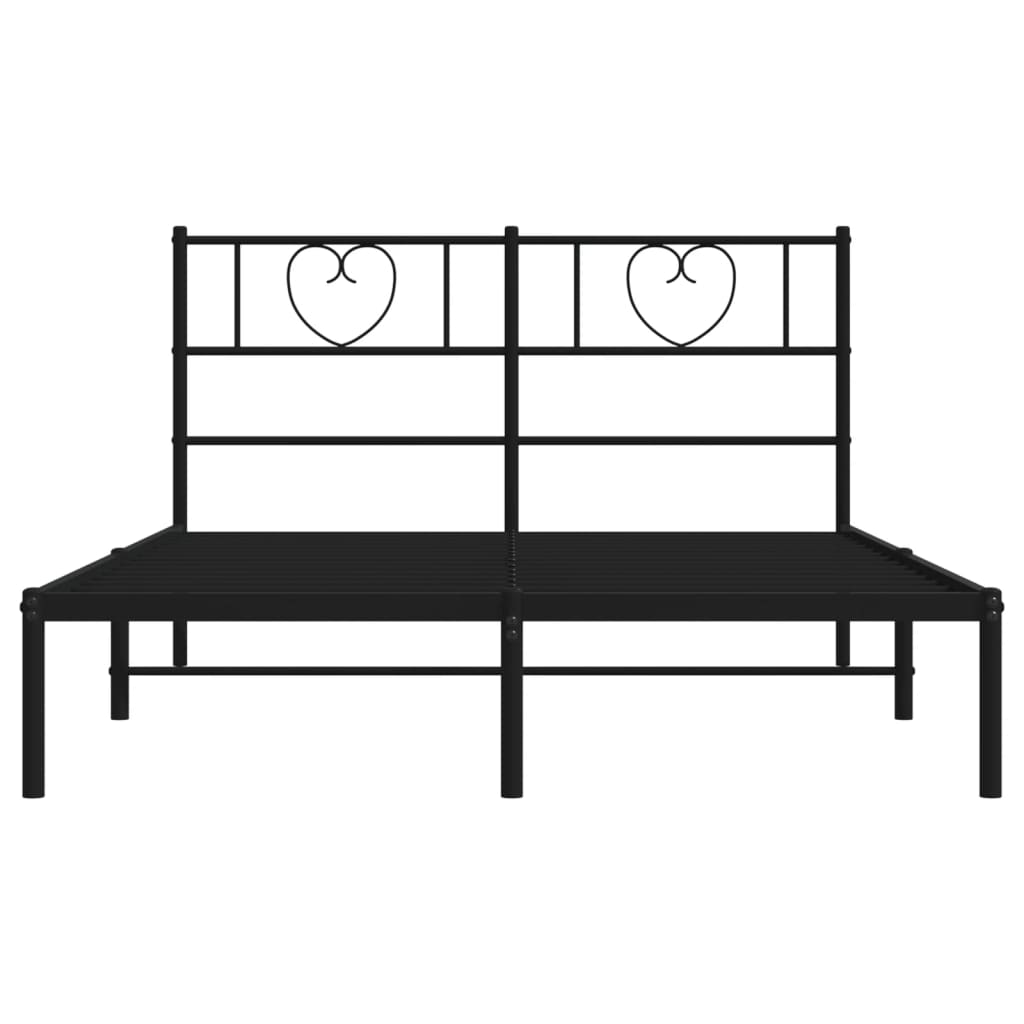 sengeramme med sengegavl 120x190 cm metal sort