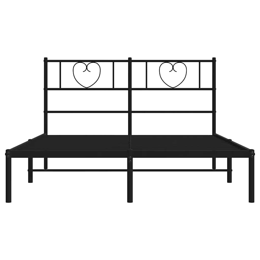 sengeramme med sengegavl 135x190 cm metal sort