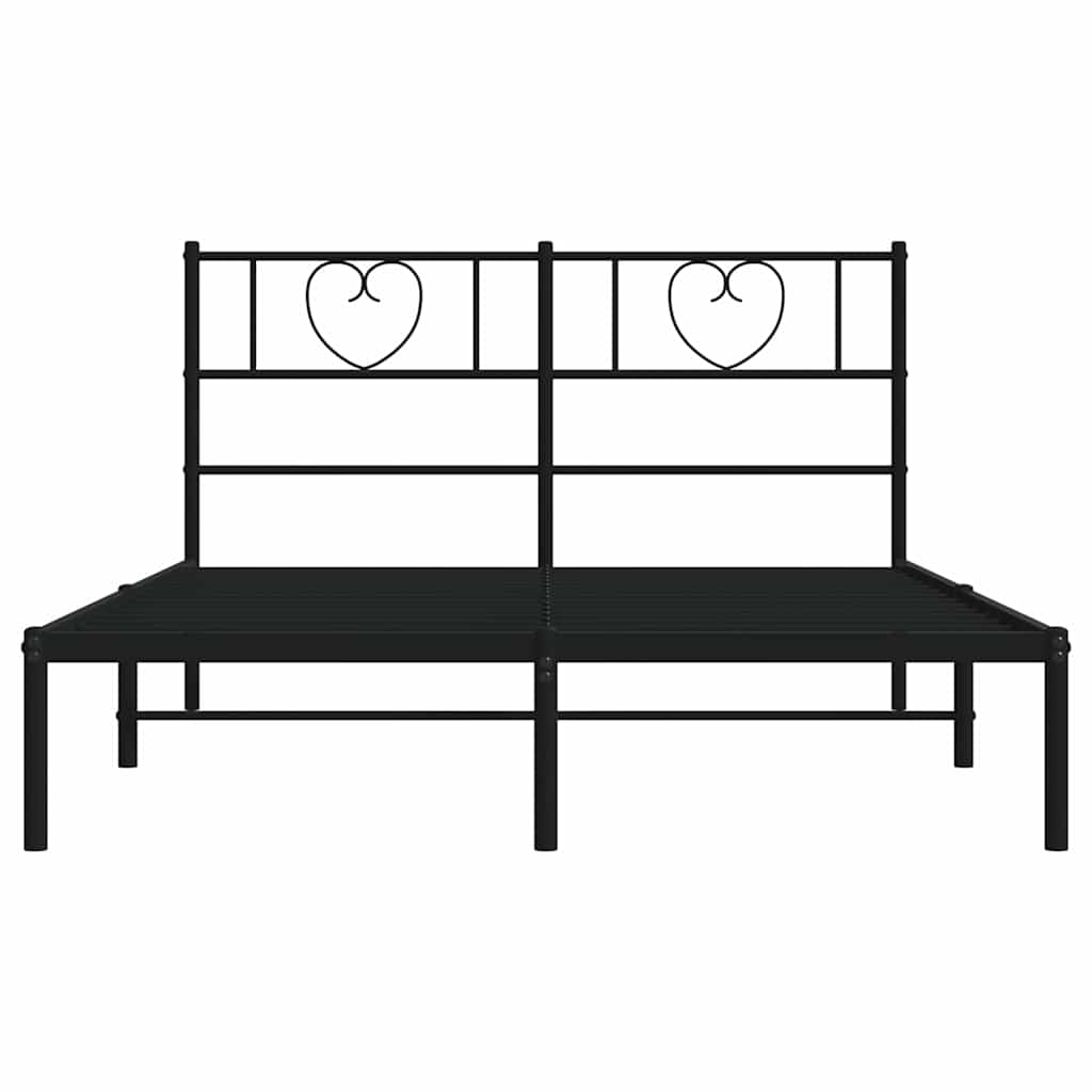 sengeramme med sengegavl 150x200 cm metal sort
