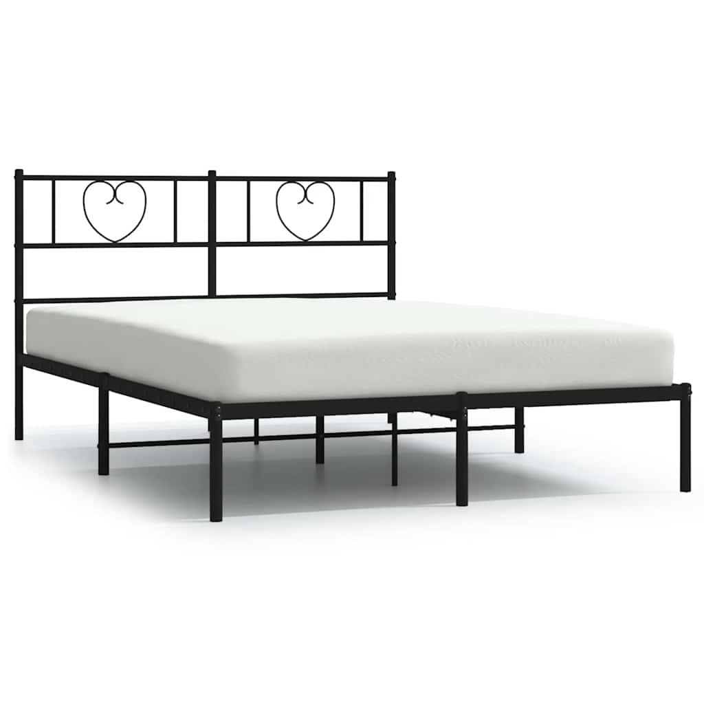 sengeramme med sengegavl 160x200 cm metal sort
