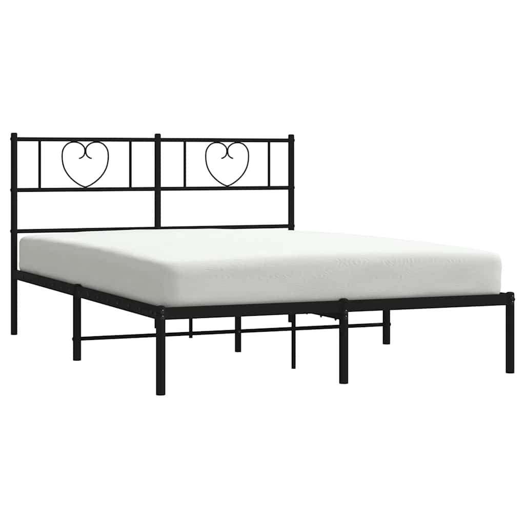 sengeramme med sengegavl 160x200 cm metal sort