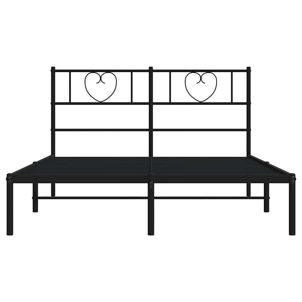 sengeramme med sengegavl 160x200 cm metal sort