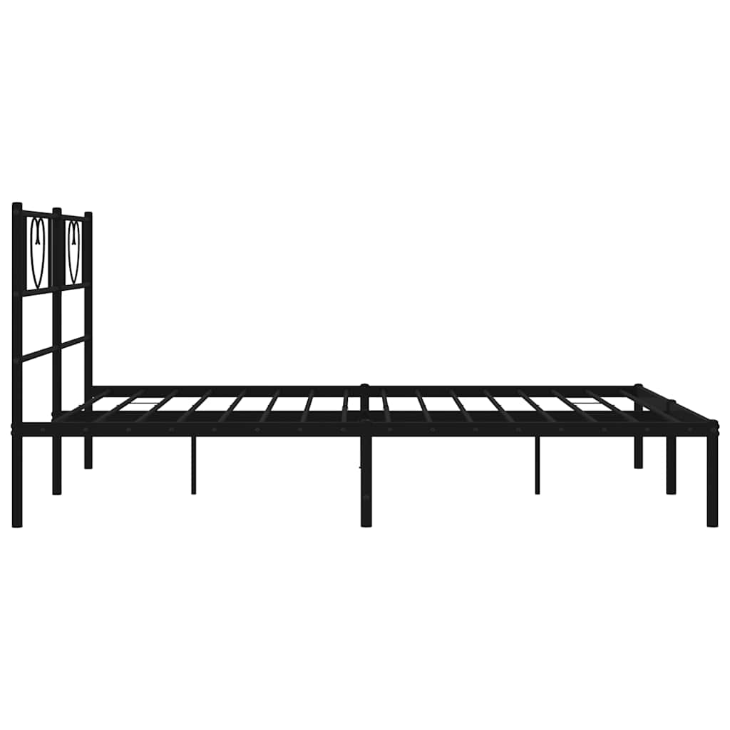 sengeramme med sengegavl 160x200 cm metal sort