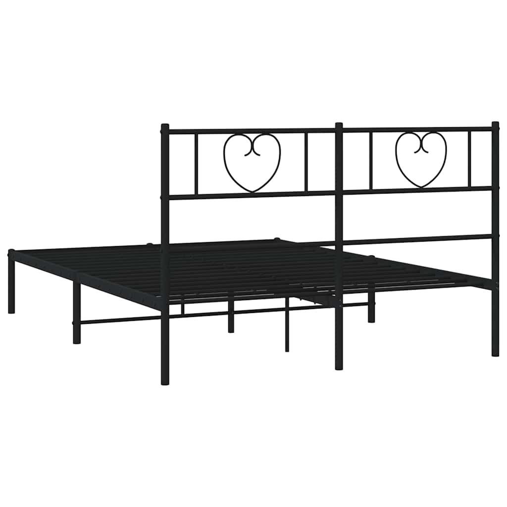 sengeramme med sengegavl 160x200 cm metal sort