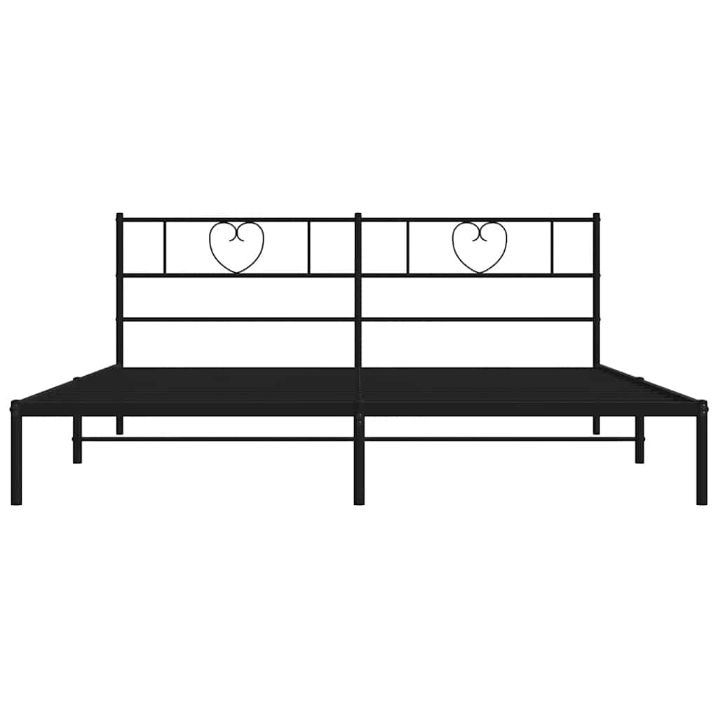 sengeramme med sengegavl 180x200 cm metal sort