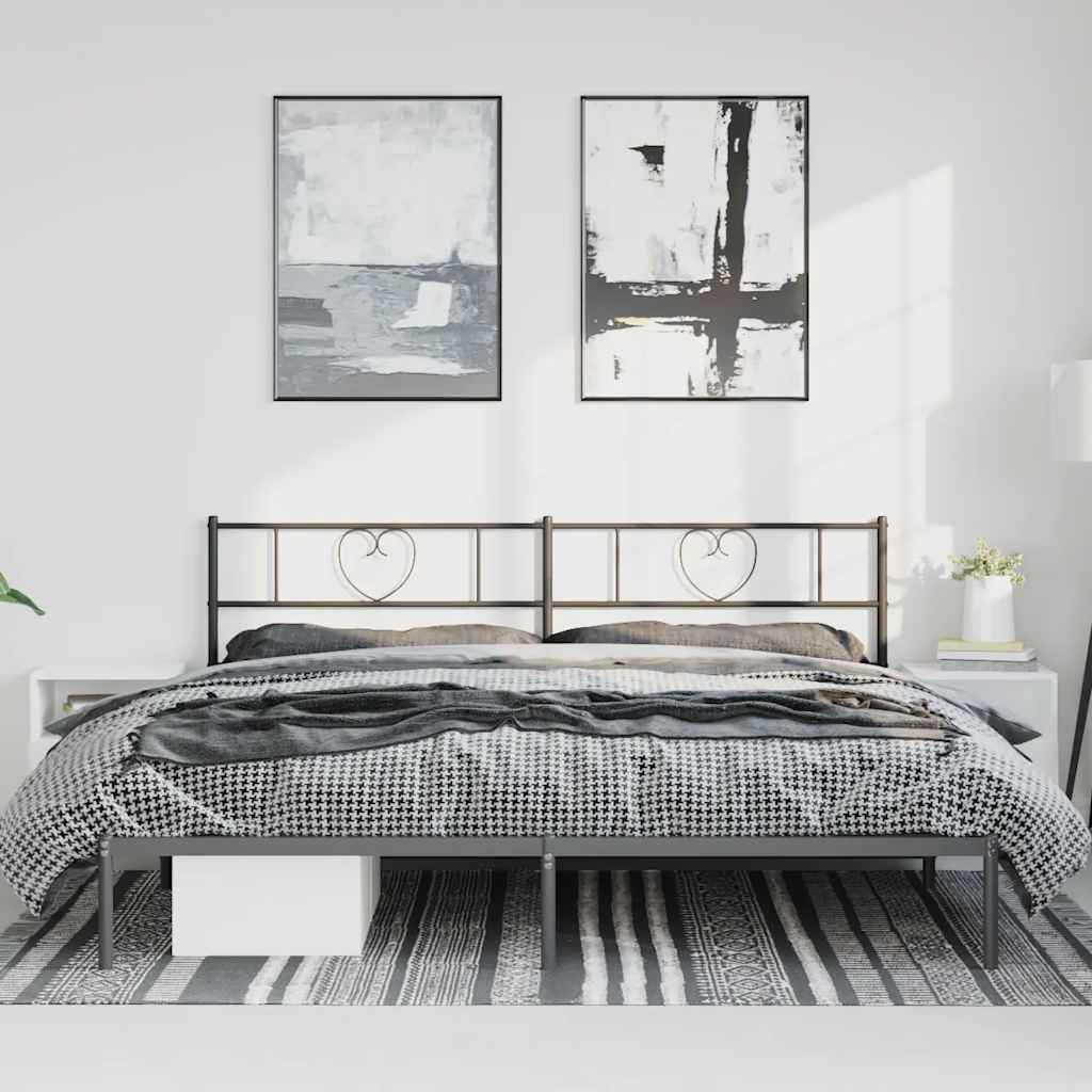 sengeramme med sengegavl 183x213 cm metal sort