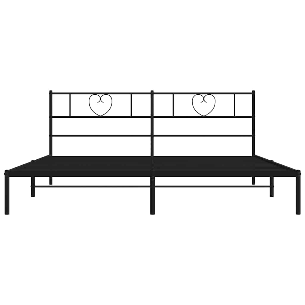 sengeramme med sengegavl 183x213 cm metal sort