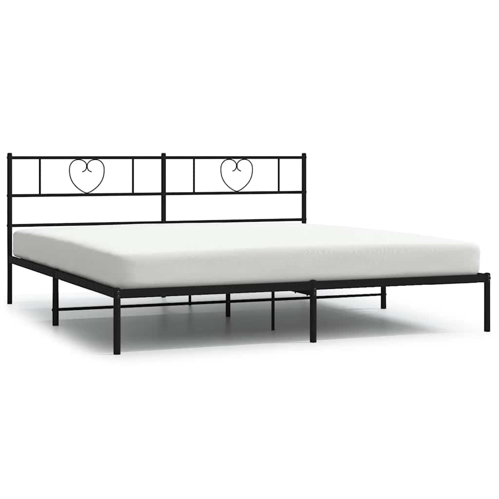 sengeramme med sengegavl 193x203 cm metal sort