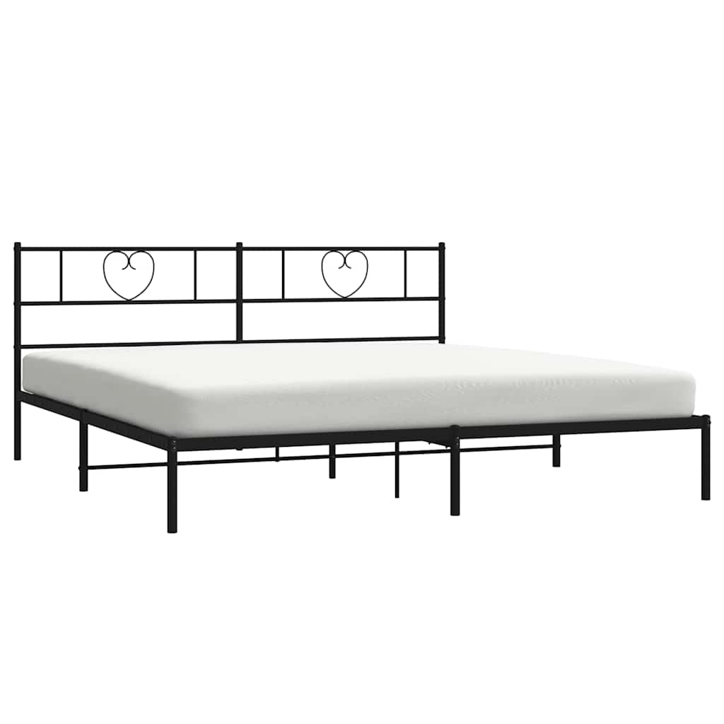 sengeramme med sengegavl 193x203 cm metal sort