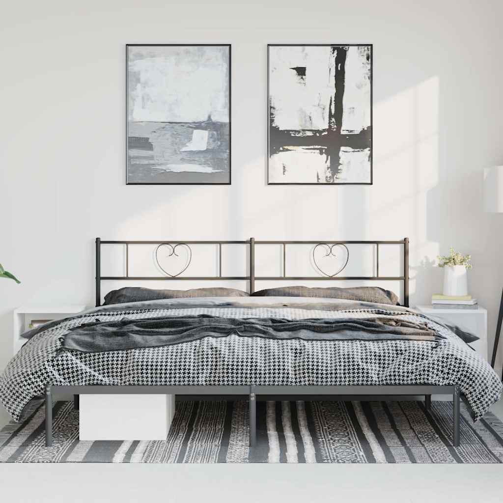 sengeramme med sengegavl 193x203 cm metal sort